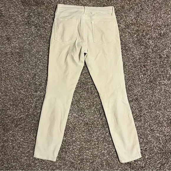 FRAME Ivory Winter White Velvet Skinny Pants Size 27 - Picture 3 of 8